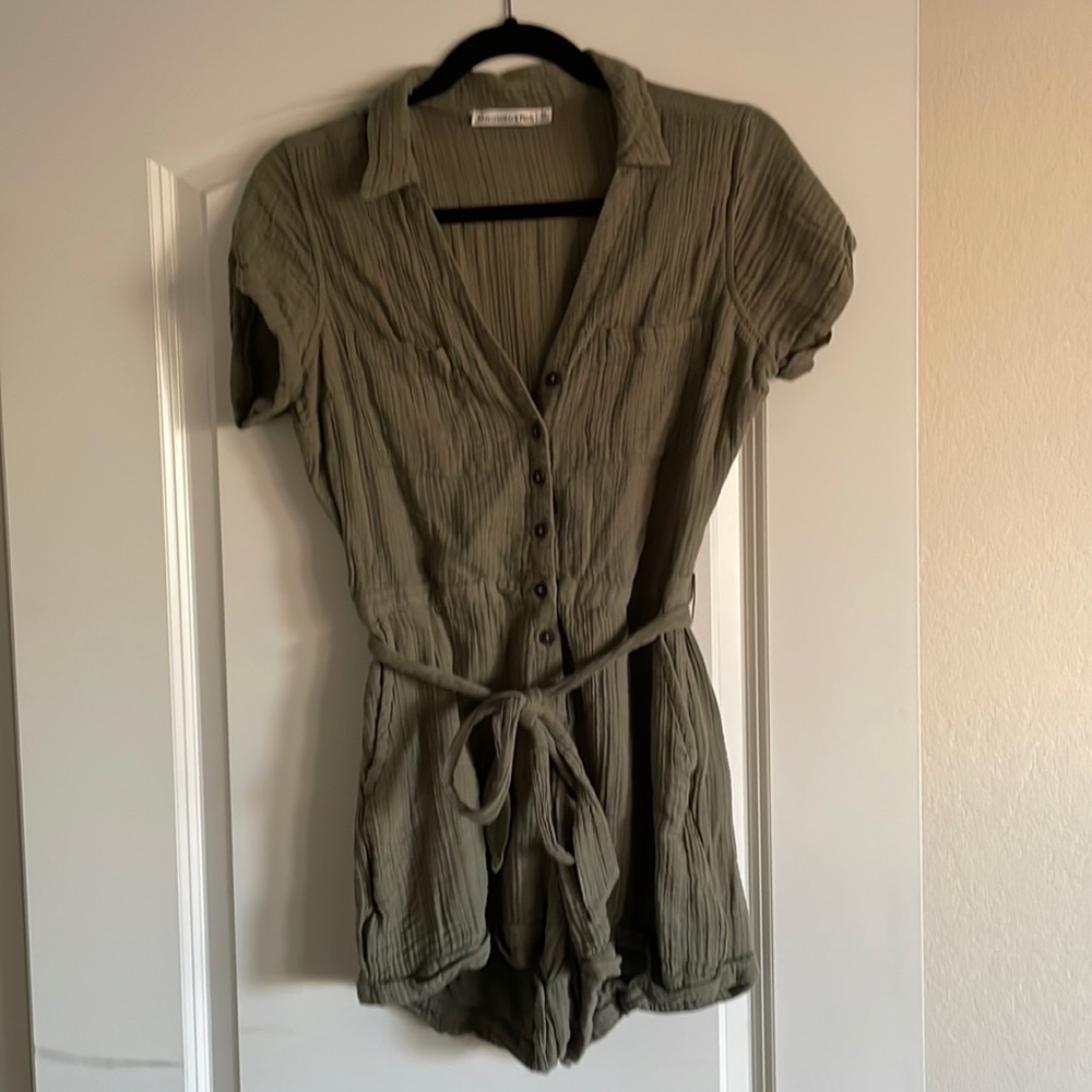 Army green romper